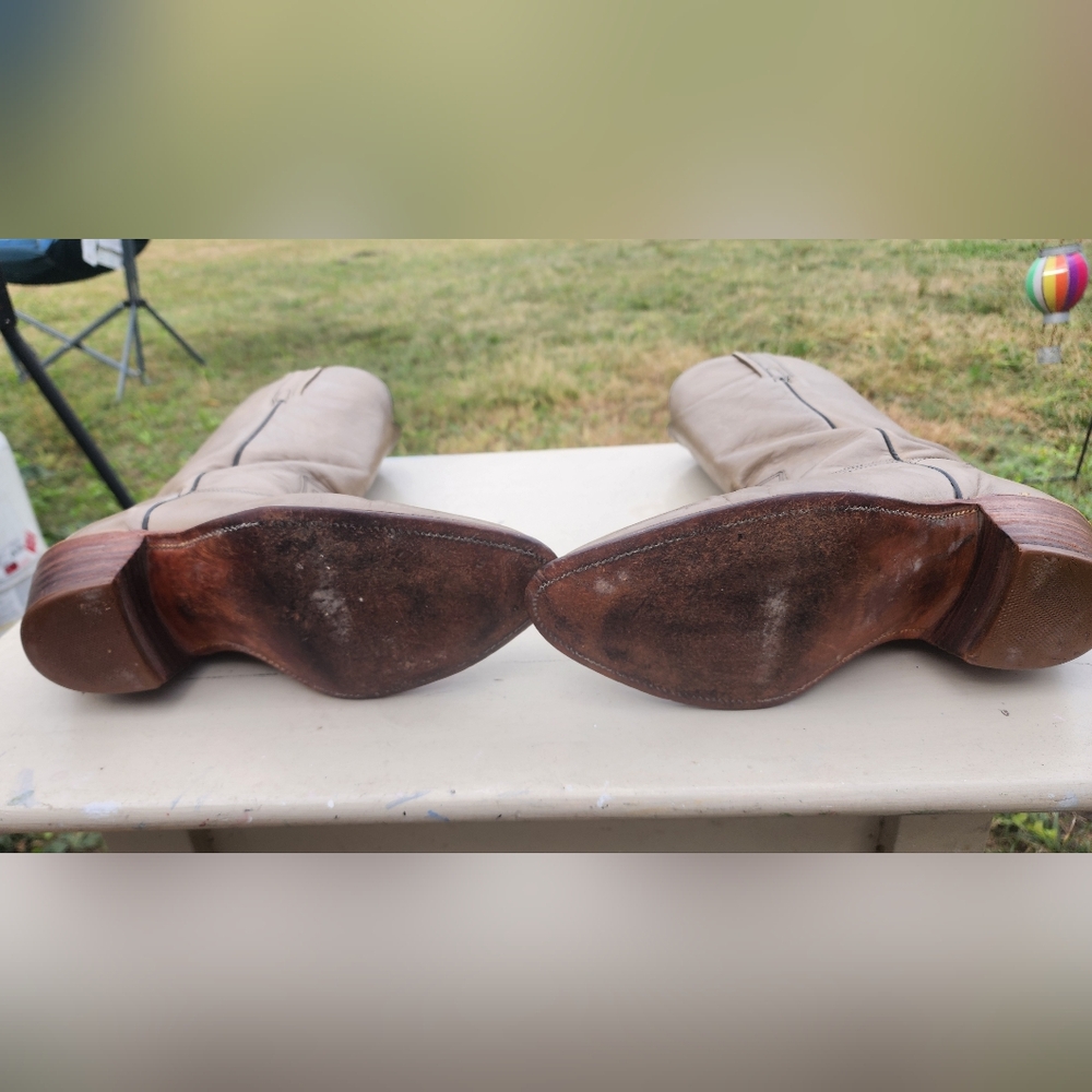 Frye Western Leather Boots HOST PICK Stacked Heel Men's Size 10 1/2 D USA - Picture 10 of 10